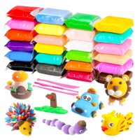 Home 24 pcs air dry clay for kids with 6 sculpting tools