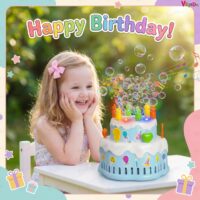 birthday bubble machine, cake bubble toy